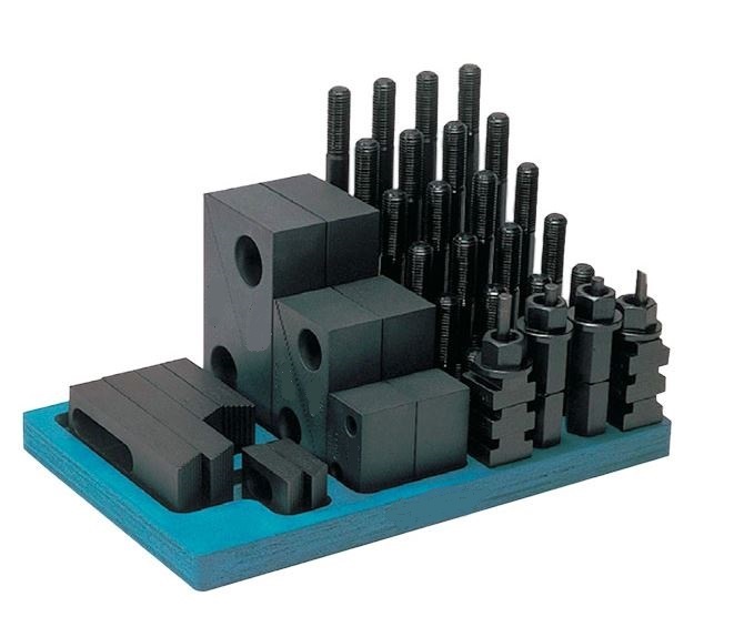58pc. Clamping Kit for MIlling / Drilling - 22mm T-Slots - 20mm Studs